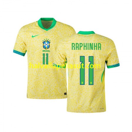 Jalkapallo Pelipaidat/Peliasut Brasilia RAPHINHA 11 Kotipaita 2024 Lyhythihainen